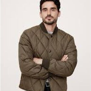Banana Republic Men's Quilted Bomber Jacket - Olive